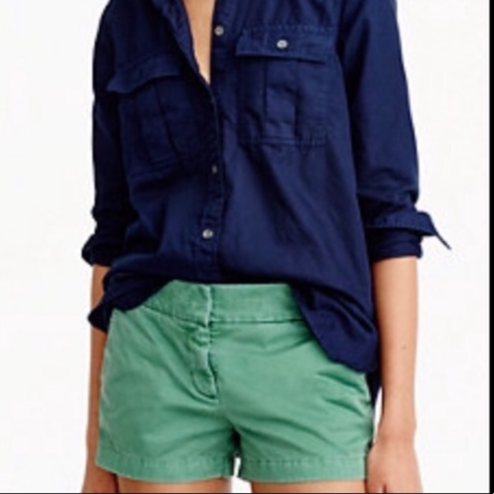 j crew Chino olive green shorts